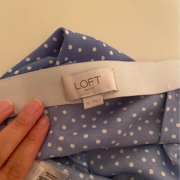 Maxi light blue polka dot skirt with slide slits - Picture 3 of 6